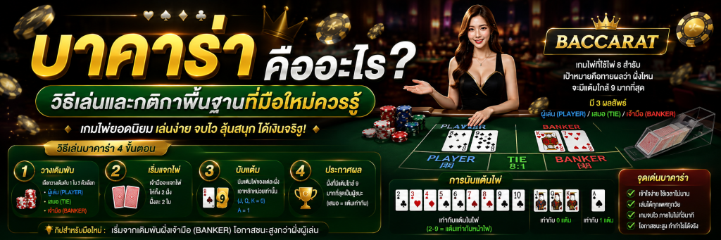 บาคาร่า คืออะไร? วิธีเล่นและกติกาพื้นฐานที่มือใหม่ควรรู้